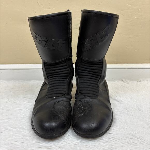 Bilt Hipora Black Leather Motorcycle Boots Men’s Size 11